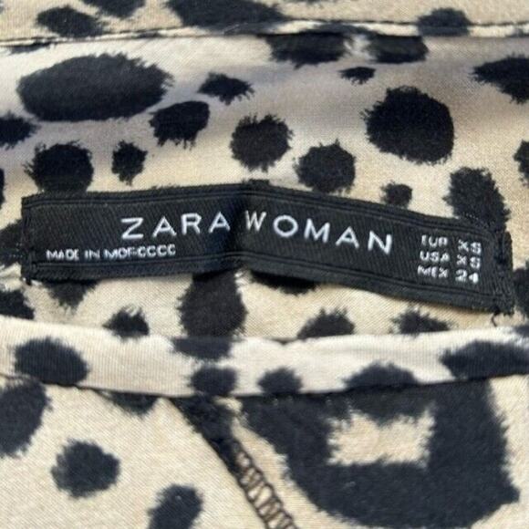 Zara Dress Women's Size XS 3/4 Sleeve Leopard Print Mini Wrap Front - Picture 8 of 9